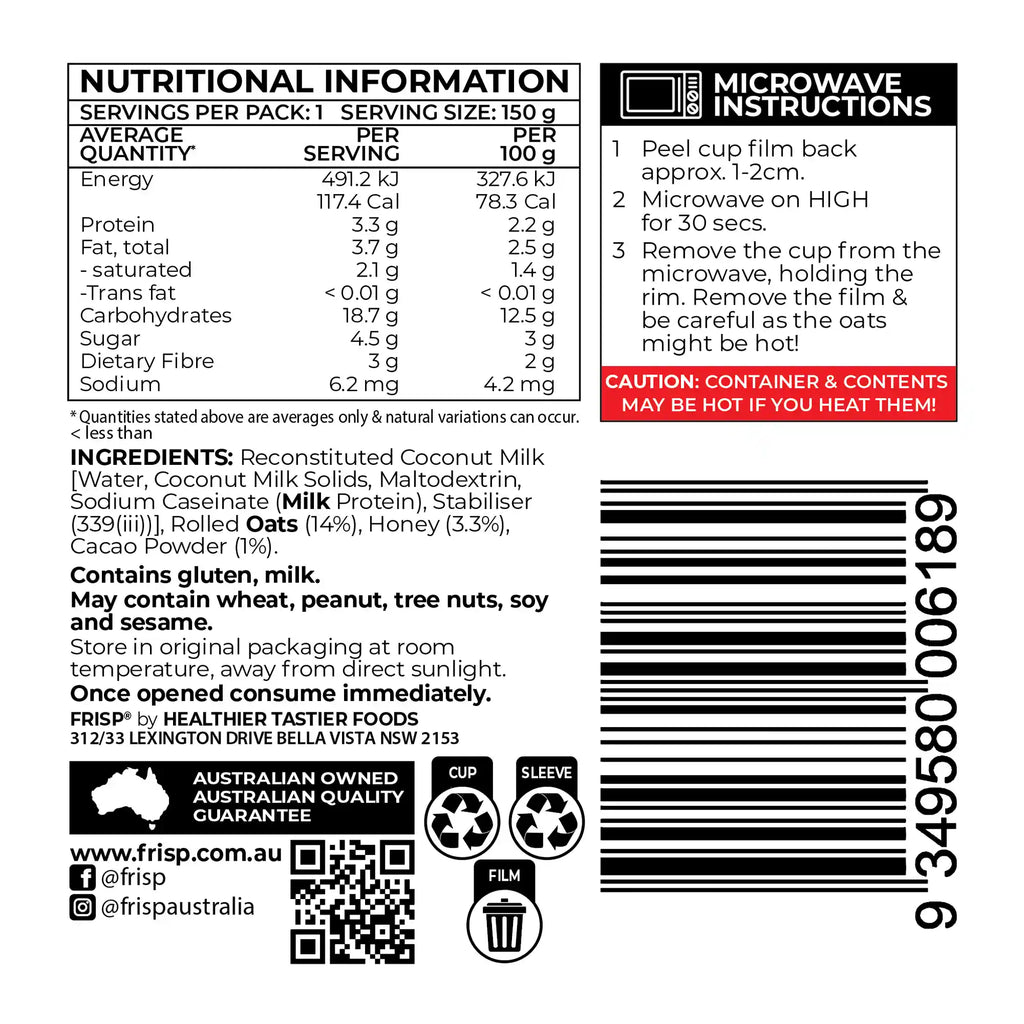 Frisp Ready to Eat Oats Cacao NIPS