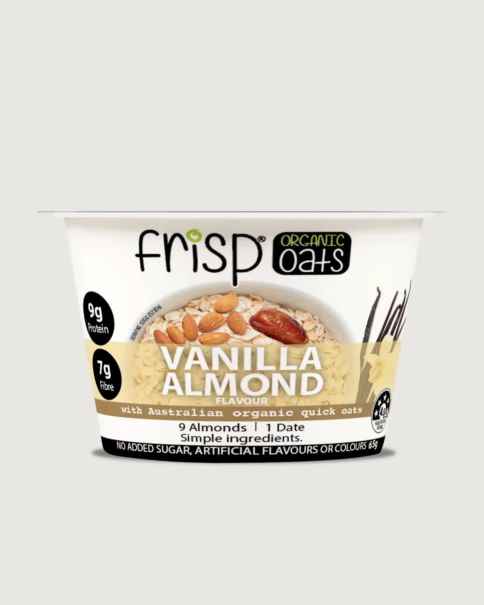 Frisp Dry Oats Vanilla Almond 65g Front