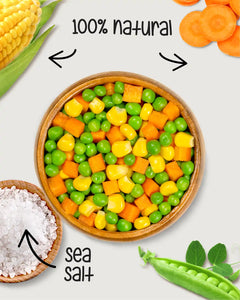 Frisp Vege Cups Peas Corn Carrot 200g Rollover