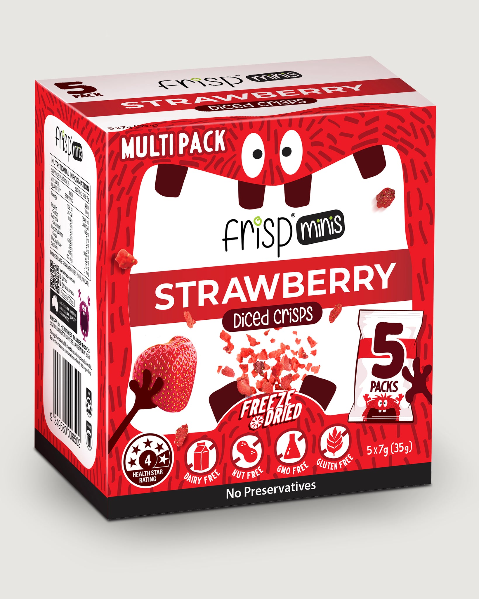 Mini's Multipack - Strawberry Diced Fruit Crisps - 35g