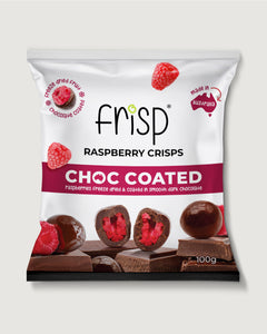 Choc-Coated Raspberry Crisps - 100g